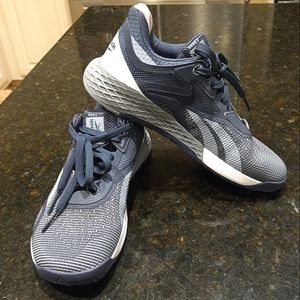 EEUC Women's Reebok Nano X sneakers shoes size 9  blue gray white